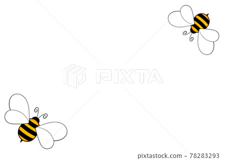 Cartoon cute bee mascot. Merry bee with an empty table. Small wasp. Vector character. Insect icon. Holiday template design for invitation, cards, wallpaper, school, kindergarten. Copy space Cartoon cute bee mascot. Merry bee with an empty table. Small wasp. Vector character. Insect icon. Holiday template design for invitation, cards, wallpaper, school, kindergarten. Copy space 78283293