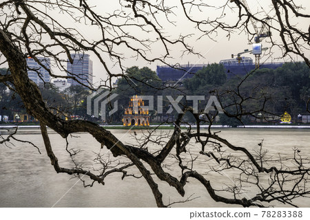 Turtle Tower, the symbol of Vietnam, at twilight period at Hoan Kiem lake (Ho Guom or Sword lake) Turtle Tower, the symbol of Vietnam, at twilight period at Hoan Kiem lake (Ho Guom or Sword lake) 78283388