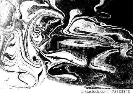 Black and white abstract marble liquid background 78283548