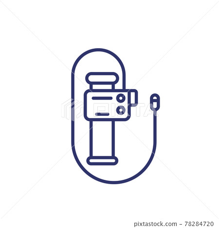 endoscope, endoscopy or colonoscopy tool line icon 78284720
