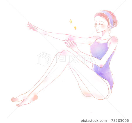 一個女人按摩她的手臂 一個女人按摩她的手臂 78285006