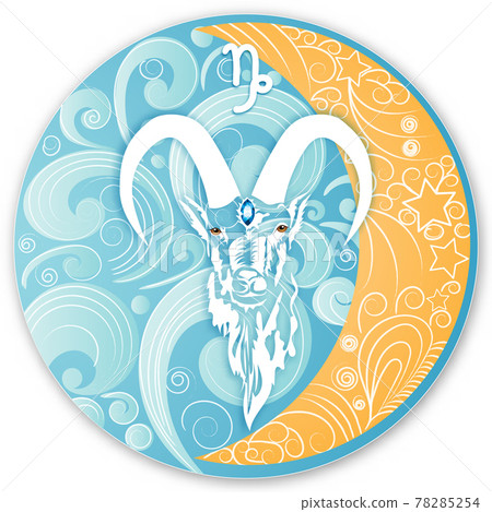 Capricorn horoscope sign in twelve zodiacs with astrology. Vector illustration 78285254