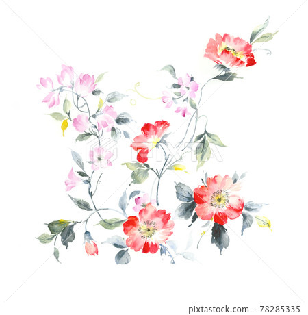  Colorful floral material combinations and design elements 78285335
