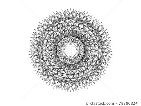 Round Mandala Beautiful geometric Ornament lacy style, black line art embroidery, vector isolated on white background. Patterned Design Element. Zentangle style Round Mandala Beautiful geometric Ornament lacy style, black line art embroidery, vector isolated on white background. Patterned Design Element. Zentangle style 78286824
