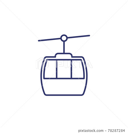 funicular, cable car line icon on white funicular, cable car line icon on white 78287284