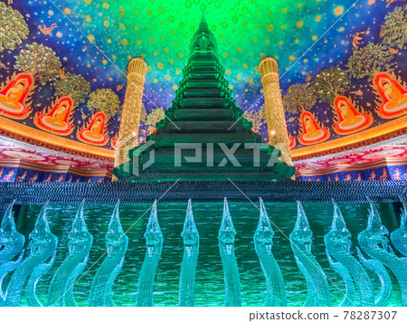 Wat Paknam Bhasicharoen, a temple, pagoda and Buddha statue in Bangkok Thailand Wat Paknam Bhasicharoen, a temple, pagoda and Buddha statue in Bangkok Thailand 78287307