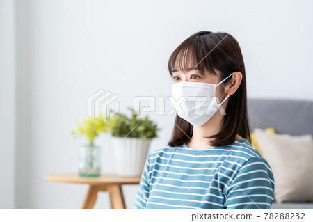 A young woman with a mask A young woman with a mask 78288232