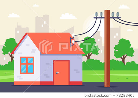 electricity supply to a private house. 78288405