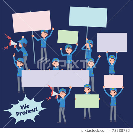 一組女送貨員抗議 78288783