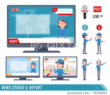 一組出現在新聞節目中的女性送貨員 一組出現在新聞節目中的女性送貨員 78288801