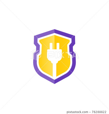 electric plug with a shield vector icon electric plug with a shield vector icon 78288822