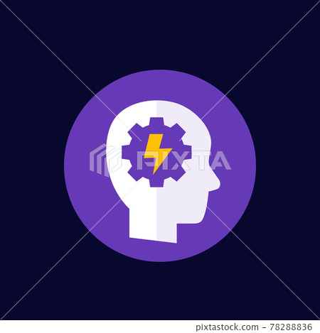 Icon - gear - light blue, Stock vector