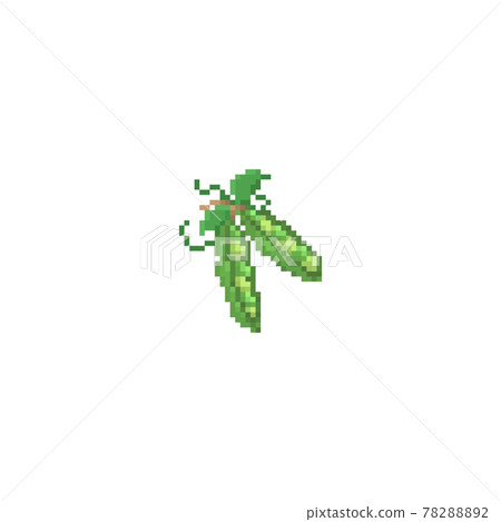 Pixel art pea pod icon. Vector vintage style illustration pea symbol for graphic web design, paper or fabric. 8 bit pixel retro style gaming pea icon. Pixel art pea pod icon. Vector vintage style illustration pea symbol for graphic web design, paper or fabric. 8 bit pixel retro style gaming pea icon. 78288892