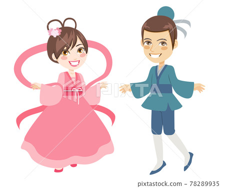 Tanabata couple Orihime and Hikoboshi. Japanese festival celebration Tanabata couple Orihime and Hikoboshi. Japanese festival celebration 78289935