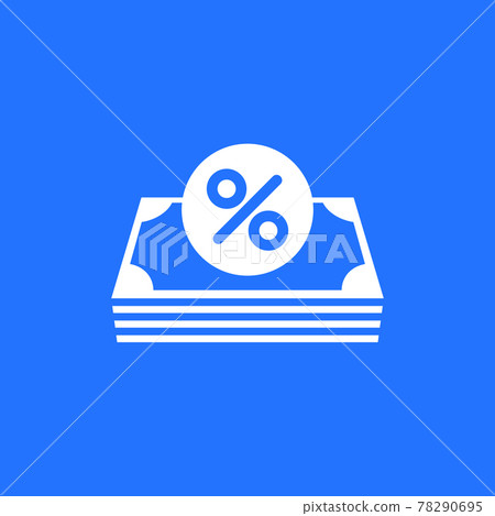 loan icon with money and percent vector 78290695