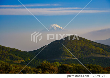 (Shizuoka Prefecture) Mt. Fuji floating in the Izu Nishina Pass / Spring Kasumi (Shizuoka Prefecture) Mt. Fuji floating in the Izu Nishina Pass / Spring Kasumi 78291219
