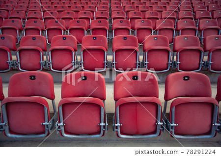 empty seats without spectators in the stadium 78291224