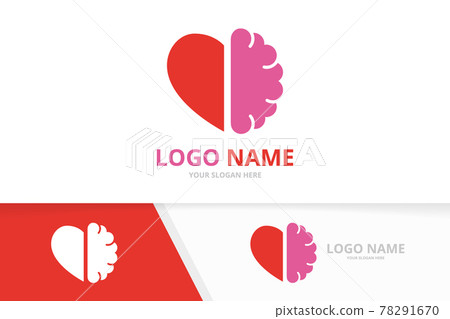 Vector brain and heart logo combination. Urinary tract logotype design template. Vector brain and heart logo combination. Urinary tract logotype design template. 78291670