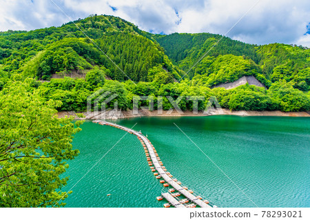 Okutama Town, Tokyo Drum Can Bridge in Lake Okutama (Floating Bridge in Mugiyama) 78293021