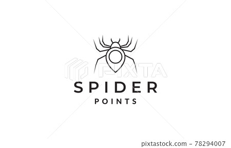 spider with pin map location logo symbol vector icon illustration graphic design 78294007