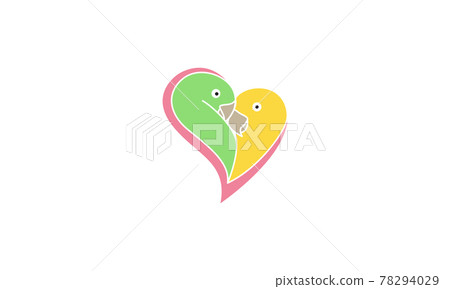 love shape with lovebirds logo symbol vector icon illustration graphic design love shape with lovebirds logo symbol vector icon illustration graphic design 78294029