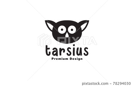 line tarsius head cute logo symbol vector icon illustration graphic design 78294030