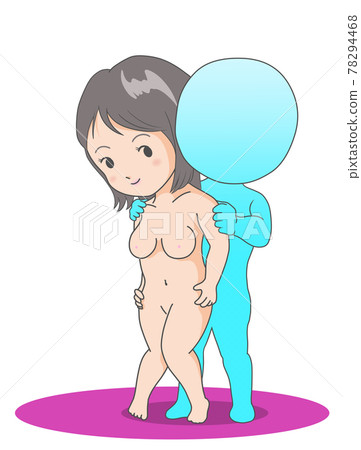 一個男人擁抱的裸體女人 一個男人擁抱的裸體女人 78294468