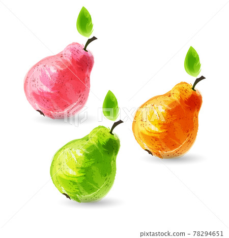 Set of fresh pears on white background. 78294651