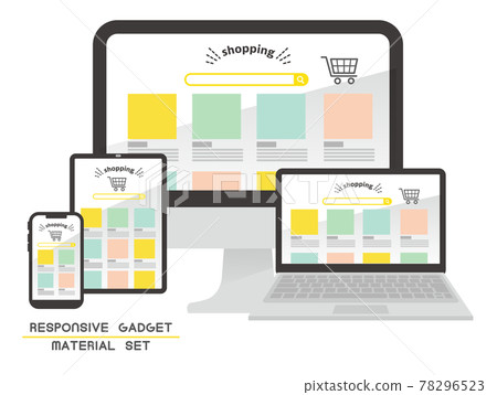Vector illustration materials / shopping / gadgets / devices that can be used for responsive design 78296523