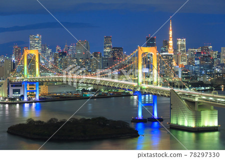Tokyo_Odaiba illumination night view Tokyo_Odaiba illumination night view 78297330