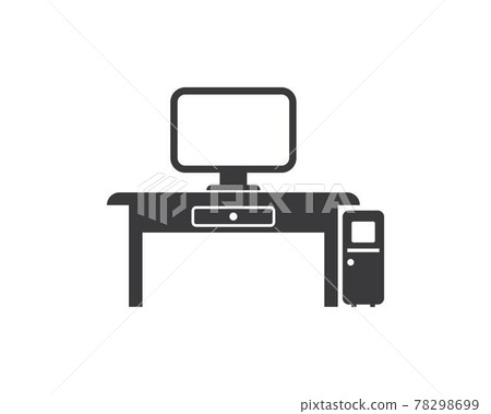 computer in table vector illustration design computer in table vector illustration design 78298699