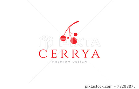 fruit fresh flat cherry logo symbol vector icon illustration graphic design 78298873