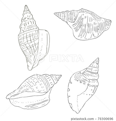 Illustration set of Shidrogai drawn with a pencil Illustration set of Shidrogai drawn with a pencil 78300696