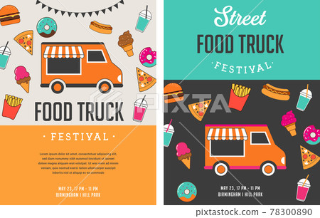 Food truck fair, Night market, Summer fest, food and music street fair, family festival poster and 78300890