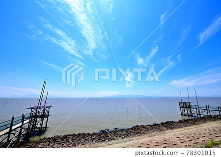 夏天的有明海、藍天和雲彩 78301015