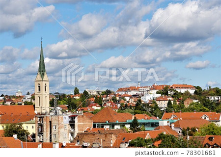 克羅地亞的薩格勒布城市景觀 78301681