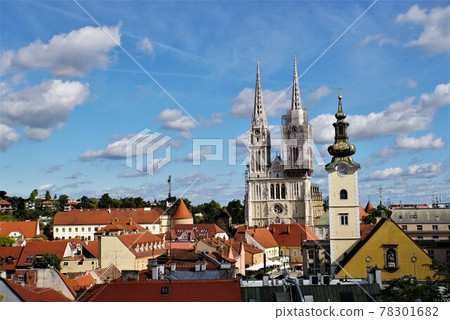 克羅地亞的薩格勒布城市景觀 78301682