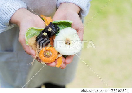 Vegetable scraps, kitchen waste, palm Vegetable scraps, kitchen waste, palm 78302824