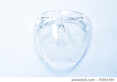plastic face shield used for protection nose and mouth on white background plastic face shield used for protection nose and mouth on white background 78303394