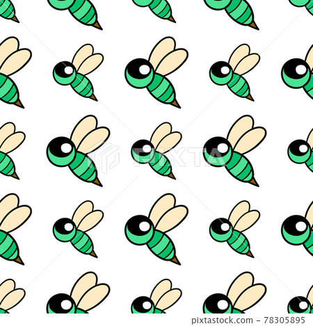 green fly seamless repeat pattern. background illustration green fly seamless repeat pattern. background illustration 78305895