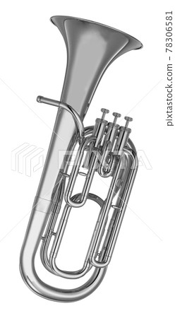 Euphonium tuba isolated on white 78306581