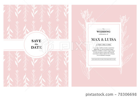 Vintage wedding set with botanical. Wedding invitation, save the date, reception card. Wedding concept. Floral poster, invite. Vintage wedding set with botanical. Wedding invitation, save the date, reception card. Wedding concept. Floral poster, invite. 78306698