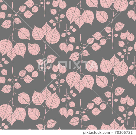 Seamless pattern with hand drawn twigs with leaves. Vector illustration. Botanical pattern for textiles and wallpapers. 78306721