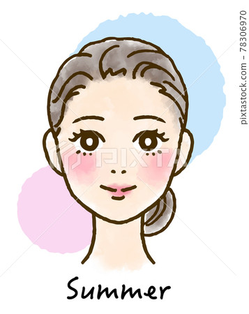 brevet 夏（夏）個人色女插畫 78306970