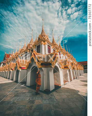 Loha Prasat temple in Bangkok old town in Thailand 78307772