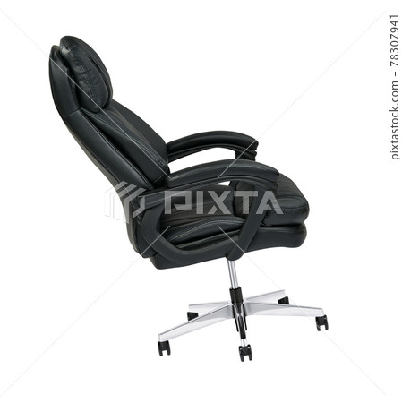 Black leather office chair isolated 78307941