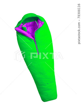 Warm sleeping bag isolated on white 78308116