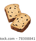 Real touch raisin bread illustration 78308841