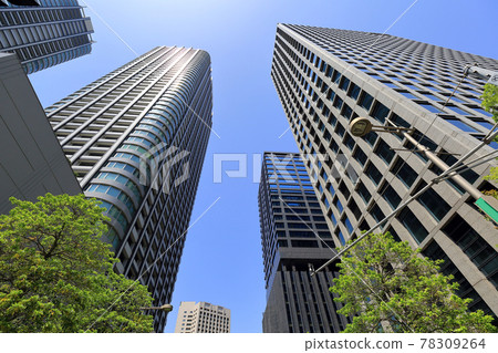 Tokyo Shiodome cityscape Tokyo Twin Parks and Nippon Express headquarters building 78309264