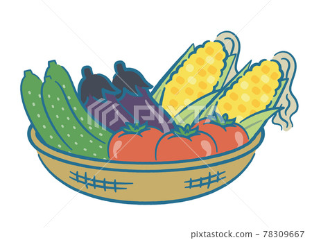 夏季蔬菜在籃子裡 78309667